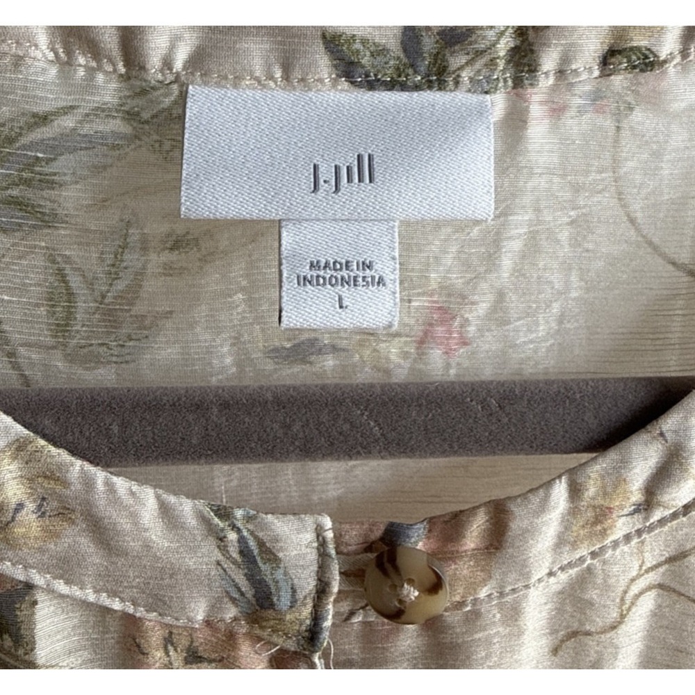 J. Jill Cream Floral Tunic Dress with Pink & Green Accents - Picture 4 of 7